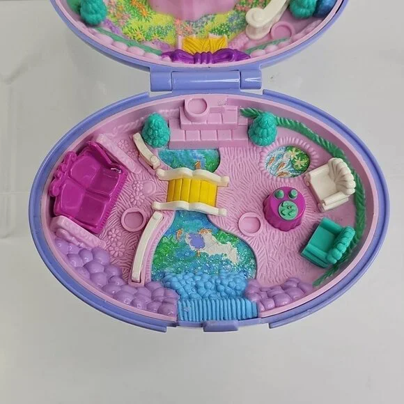 Polly Pocket Bluebird Vintage 1995 Unicorn Horse Meadow Purple Compact Only - Picture 6 of 12